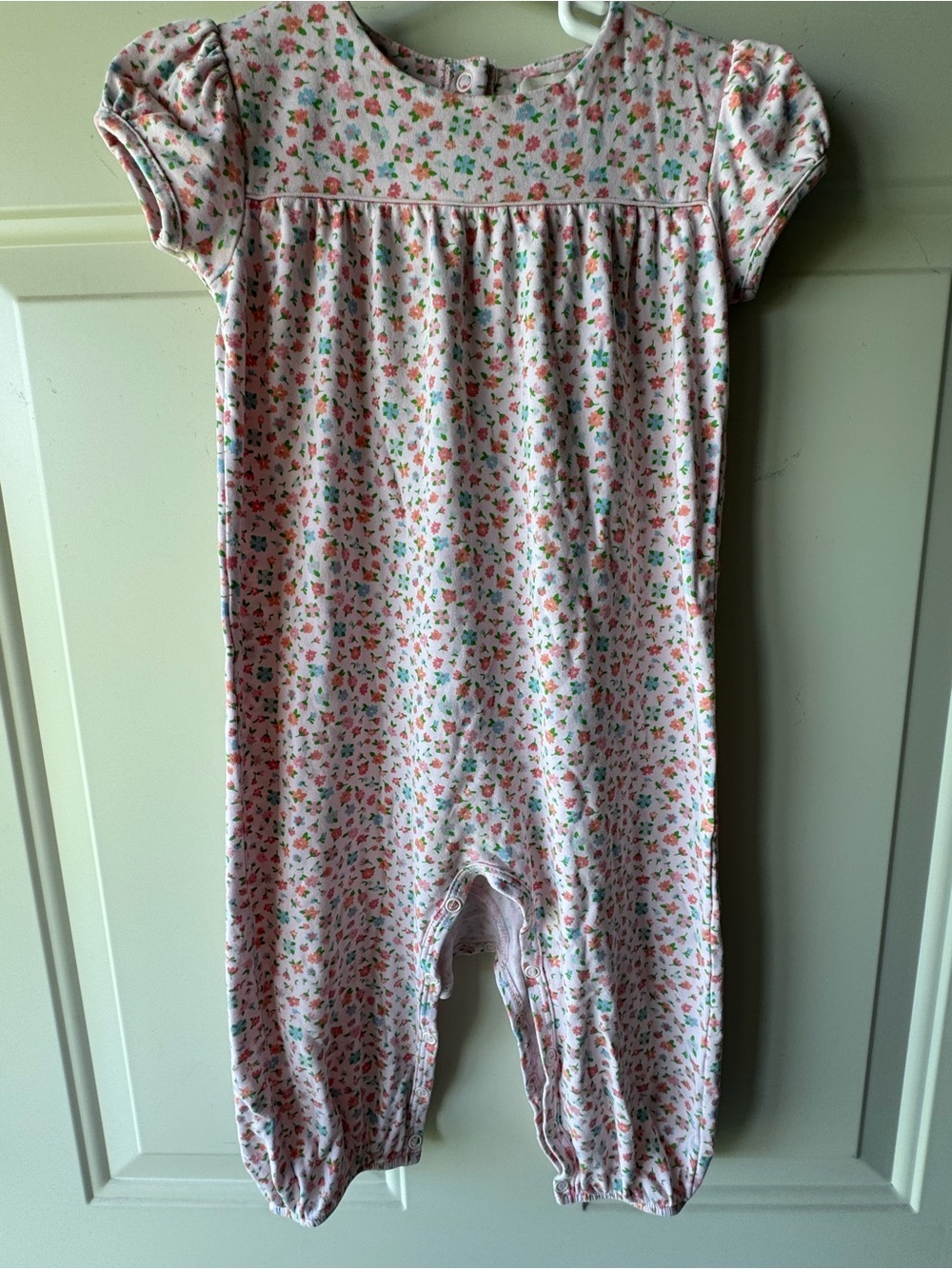 The Beaufort Bonnet Company Pink Floral Toddler Romper